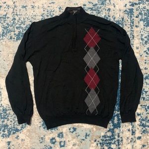 Marco Fiori Made in Italy 100% Extra Fine Merino Wool Quarter Zip Mens